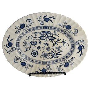 Vintage J&G Meakin "Blue Nordic" 12" Oval Serving Platter – Ironstone, England